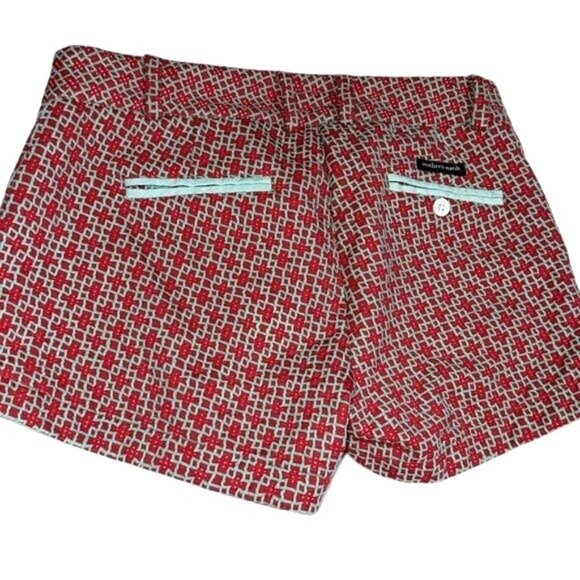 Southern Marsh Womens Red & Green Geometric Pattern Shorts Size 2 - Picture 5 of 7